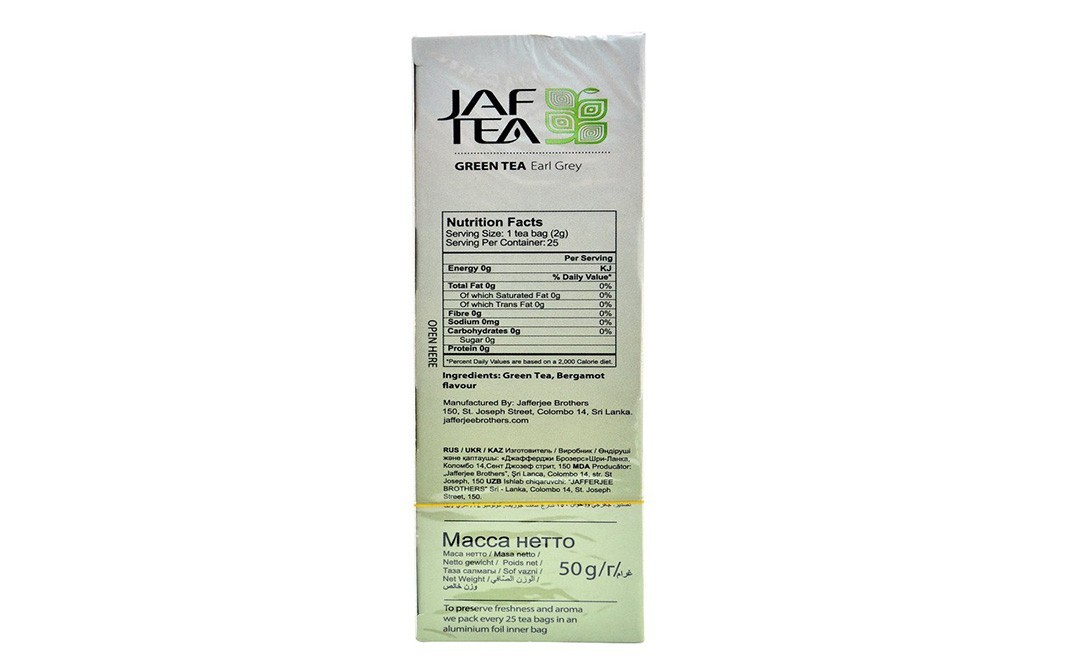 JAF Tea Green Tea Earl Grey    Box  25 pcs